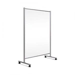 Image of Bi-Office Mobile Stand with Transparent Panel, Acrylic, Aluminium Frame 1200 x 1500 mm