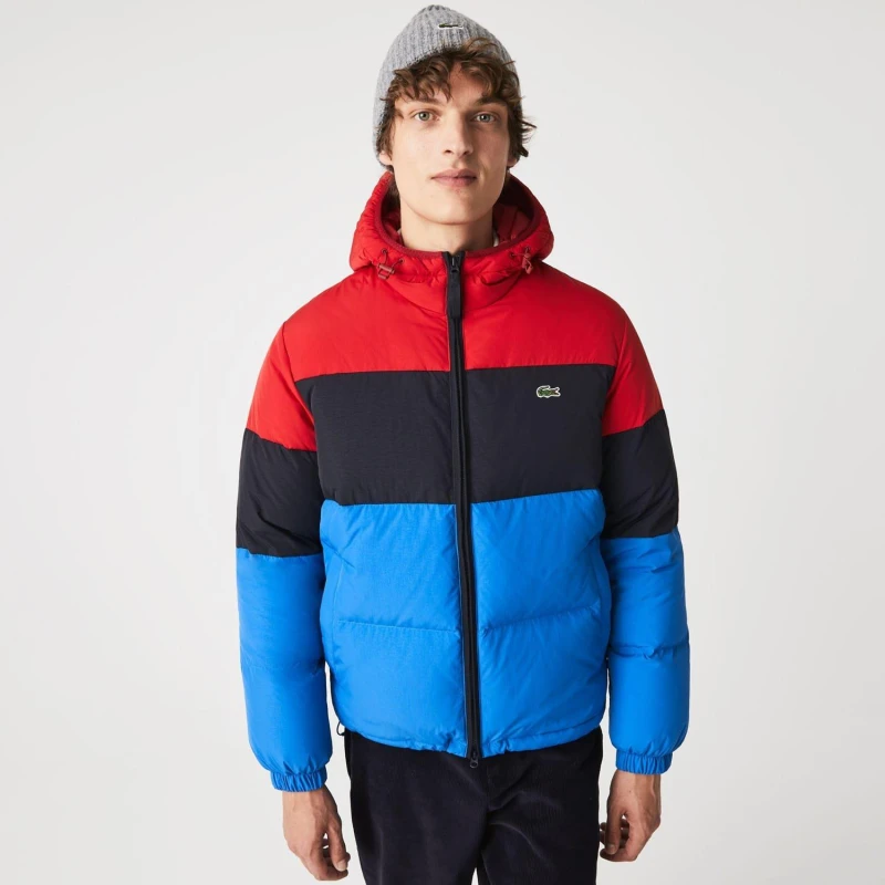 Image of Lacoste Lightweight Water-Resistant Puffer Jacket Red male M/L