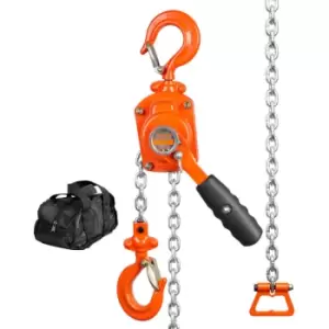 Image of Vevor - Manual Lever Chain Hoist, 1/2 Ton 1100 lbs Capacity 10ft Come Along, G80 Galvanized Carbon Steel with Weston Double-Pawl Brake, Auto Chain