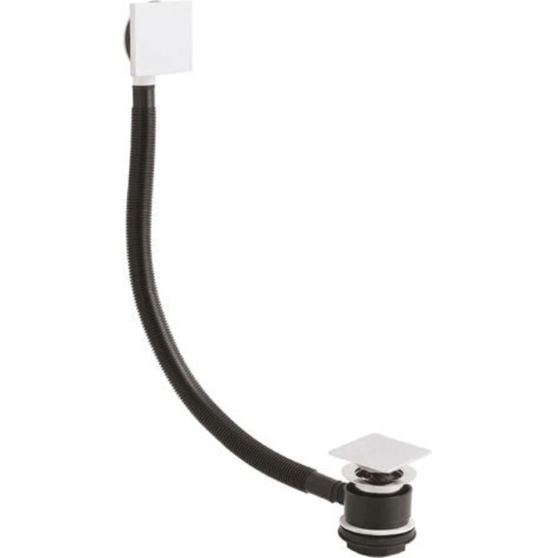 Image of NUIE Nuie - Square Press Top Bath Waste with Designer Overflow - Chrome ek308