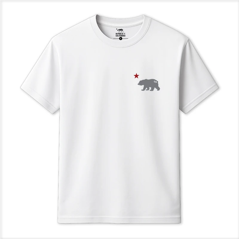 Image of Republic of California Mens Cali Bear T-Shirt in White Size: Small White Male S