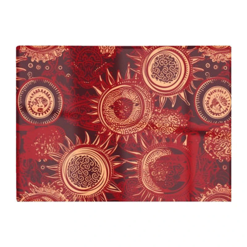 Image of Warren Reed Designer Abstract Red Moon And Sun Glass Chopping Board