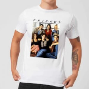 Image of Friends Vintage Character Shot Mens T-Shirt - White - L