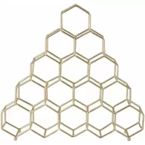 Image of Spice Rack / Racks With Gold Finish Free Standing Spices Rack Organizer Five Tier Metal Wire Hexagonal Design 7 x 22 x 25 - Premier Housewares