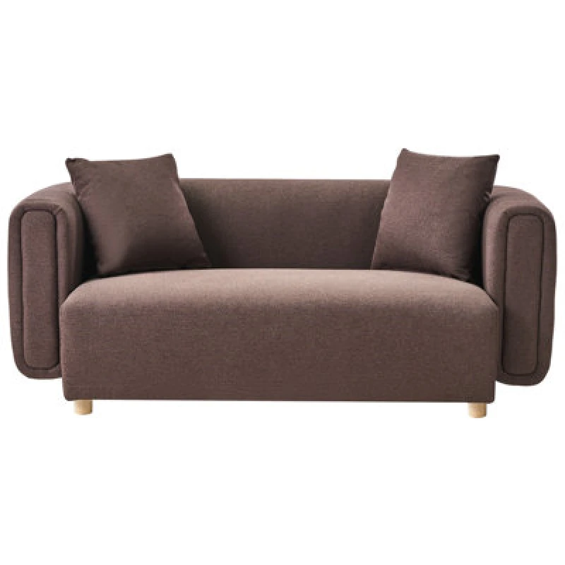 Image of Beliani Sofa 2 Seater Lillerod Fabric Dark Brown