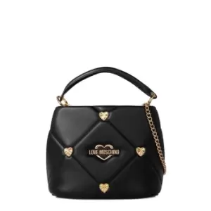 Image of Love Moschino Quilted Faux-Leather Mini Bag - Black
