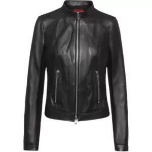 Image of Hugo Lanore Leather Jacket - Black