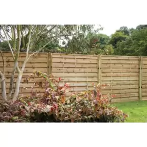 Image of Forest Garden Pressure Treated Horizontal Hit & Miss Fence Panel 6' x 4' (3 Pack) in Natural Timber