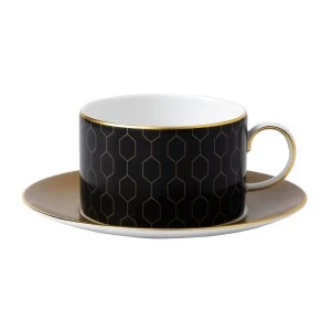 Image of Wedgwood Arris Teacup And Saucer Honeycomb