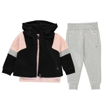 Image of Firetrap 3 Piece Jog Set Baby Girls - Black/Grey