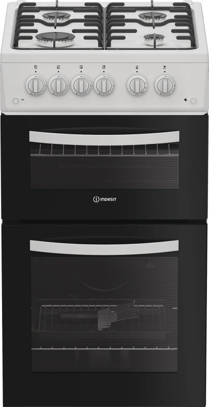 Image of Indesit ITG5GMW 50cm wide Single Oven Gas Cooker - White - A+ Rated