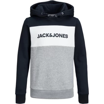 Image of Jack and Jones Logo Blocking Sweat Hoodie Junior - Blue