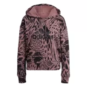 Image of adidas Future Icons Animal Print Hoodie Womens - Pink