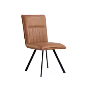 Image of Kettle Interiors Dining Chair Tan With Angular Legs