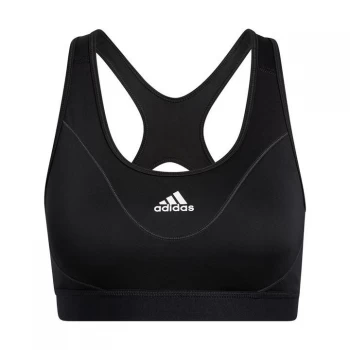 Image of adidas Believe This Medium-Support Reflective Bra Womens - Black / White