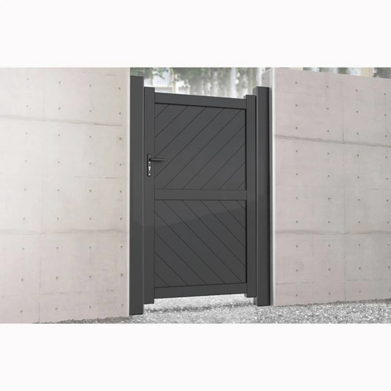 Image of Ready Made Gates Pedestrian Gate 1000x2000mm Grey - Diagonal Solid Infill & Flat Top Grey Unisex