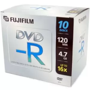 Image of Fujifilm DVD-R with Jewel Cases 4.7GB - 16x Speed - 10 Discs