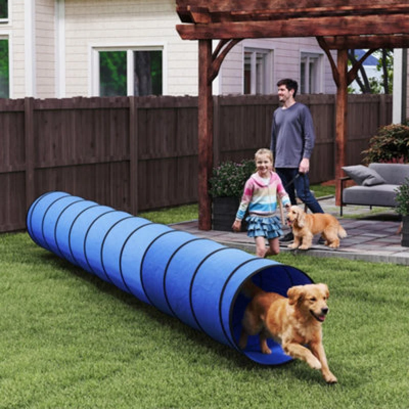 Image of Pawhut Dog Tunnel 500Cm , Foldable Play Tunnel With 6 Ground Pegs And Bag