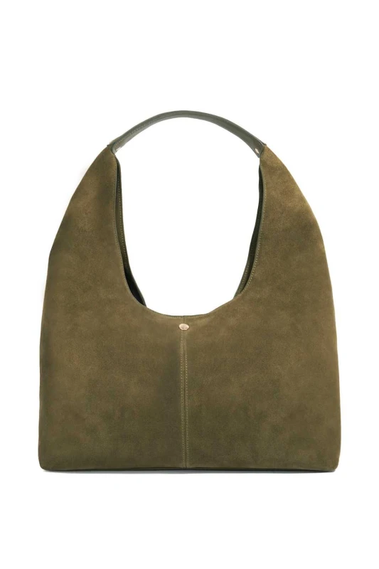 Image of Dune London Womens 'Delighting' Suede Shoulder Bag in Green Green Female One Size