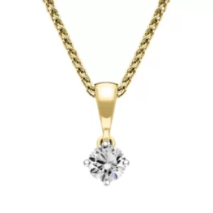 Image of 18ct White and Yellow Gold Diamond Solitaire Pendant