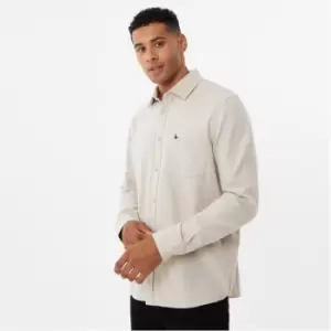 Image of Jack Wills Plain Flannel Shirt Mens - Beige