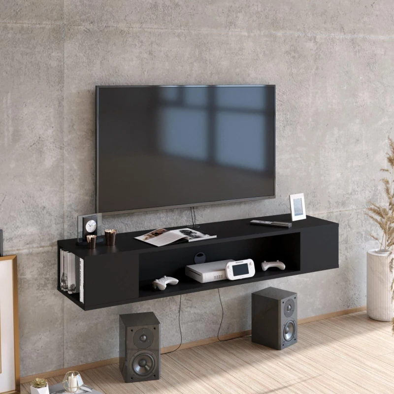 Image of Decorotika Peti Floating TV Stand TV Unit in Black Unisex