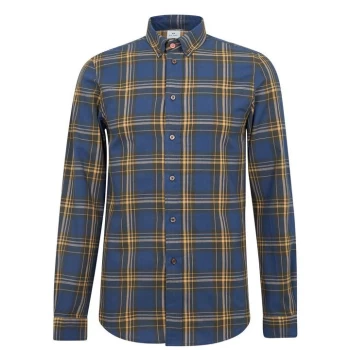 Image of Paul Smith Flannel Checked Shirt - Blue 46