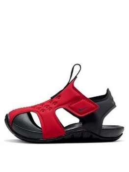 Image of Nike Sunray Protect 2 Infant Sliders - Red/Grey, Red/Grey, Size 5