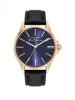 Image of Ben Sherman Blue Dial Gold Tone Case Blue Strap Watch, Blue, Men