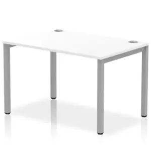 Image of Impulse Bench Single Row 1200 Silver Frame Office Bench Desk White