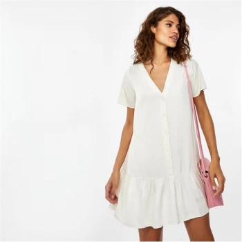Image of Jack Wills Button Through Woven Mini Dress - Cream