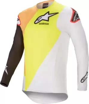 Image of Alpinestars Supertech Blaze Motocross Jersey, white-yellow, Size L, white-yellow, Size L