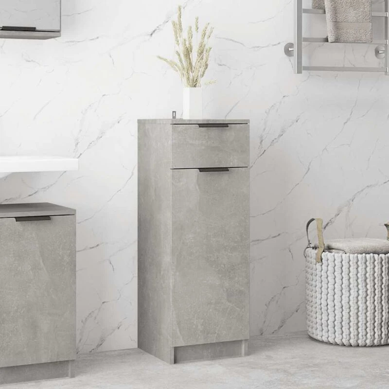 Image of Vidaxl Bathroom Cabinet Concrete Grey 32X34X90 Cm Engineered Wood, Grey 811290