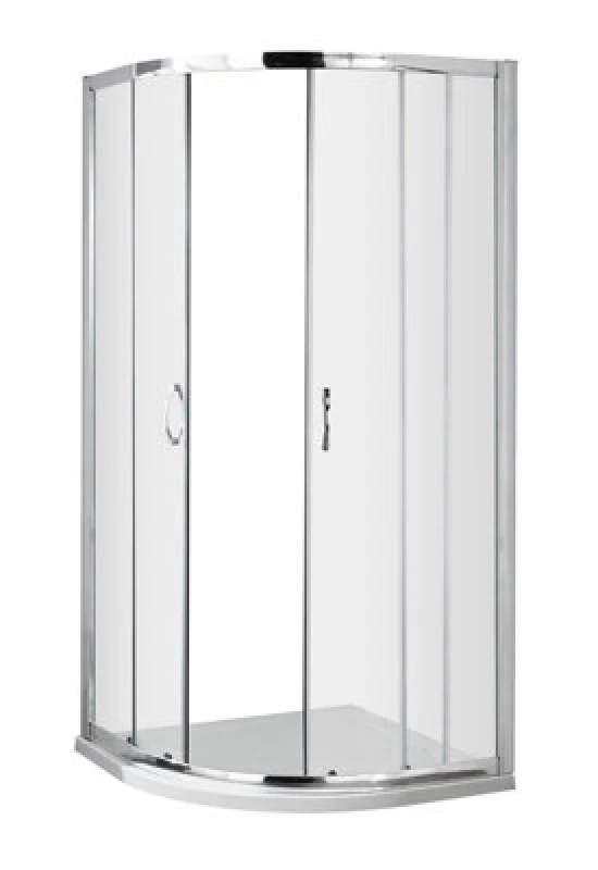 Image of Hudson Reed Ella Quadrant Shower Enclosure, Durable Frame Sliding Shower Glass Door Screen In Chrome, 1850 X 900mm