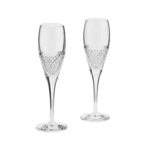 Image of Wedgwood Vera Wang Diamond Mosaic Flute Pair - Clear