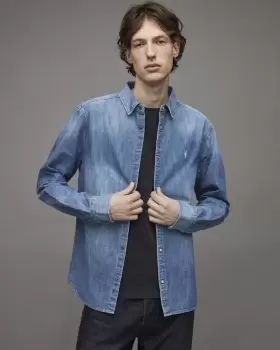 Image of AllSaints Gleason Denim Shirt