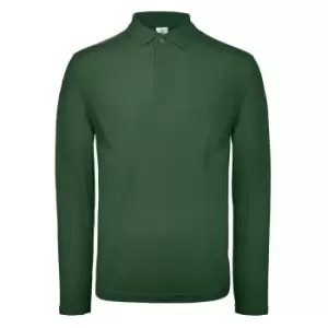 Image of B&C ID.001 Mens Long Sleeve Polo (M) (Racing Green)