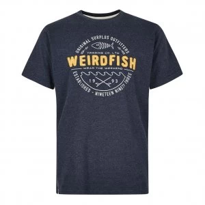 Image of Weird Fish Surplus Applique T-Shirt Maritime Blue Marl Size S