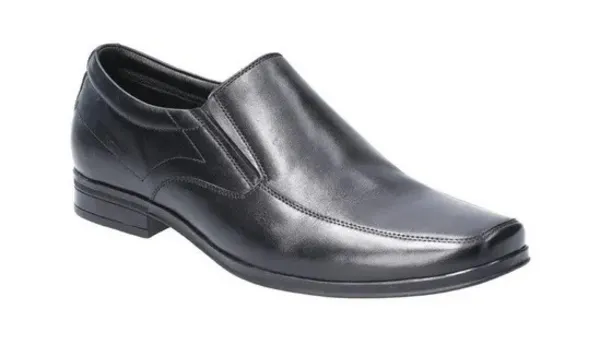 Image of Hush Puppies Mens Billy Slip On Leather Work School Shoes - UK 8 Black male GDE2423BLK8