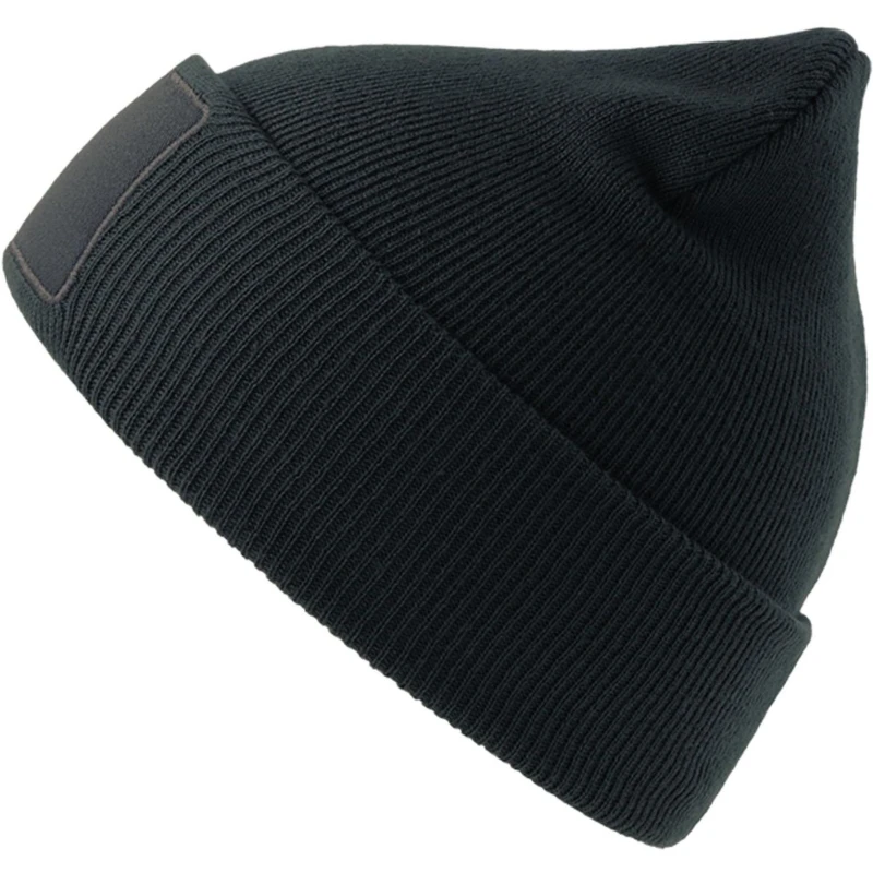 Image of Atlantis Atlantis Men Wind S Patch Double Skin Cuffed Beanie in Navy Navy One Size Male 5063693996871
