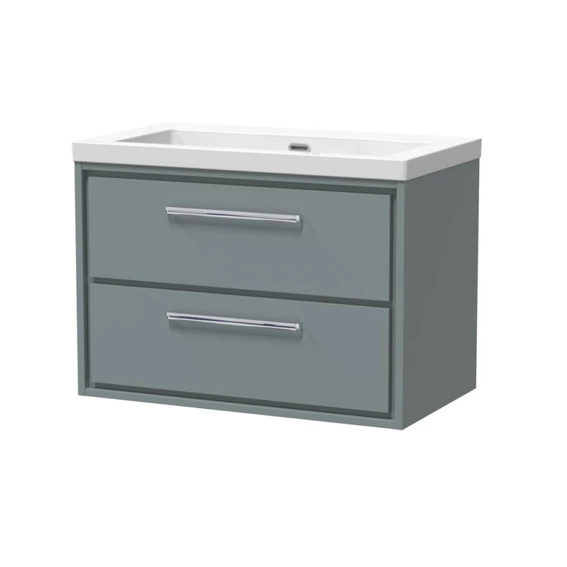 Image of Balterley Modern Bathroom 2 Soft Close Drawer Wall Hung, Grey, 800mm in Grey Grey Unisex