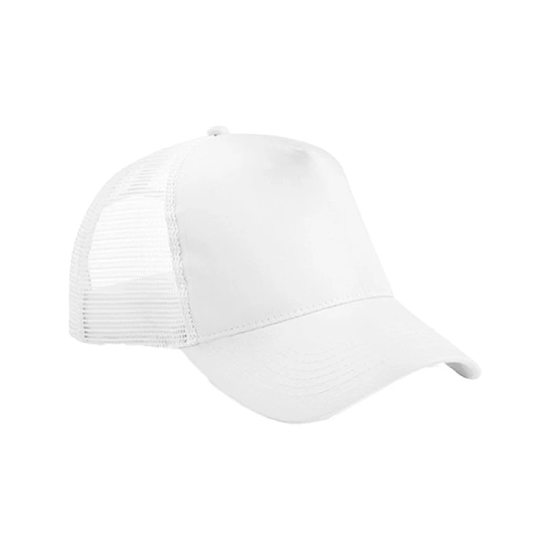 Image of Beechfield Snapback Trucker Cap in White White Unisex One Size
