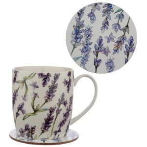 Image of Lavender Fields Porcelain Mug & Coaster Set