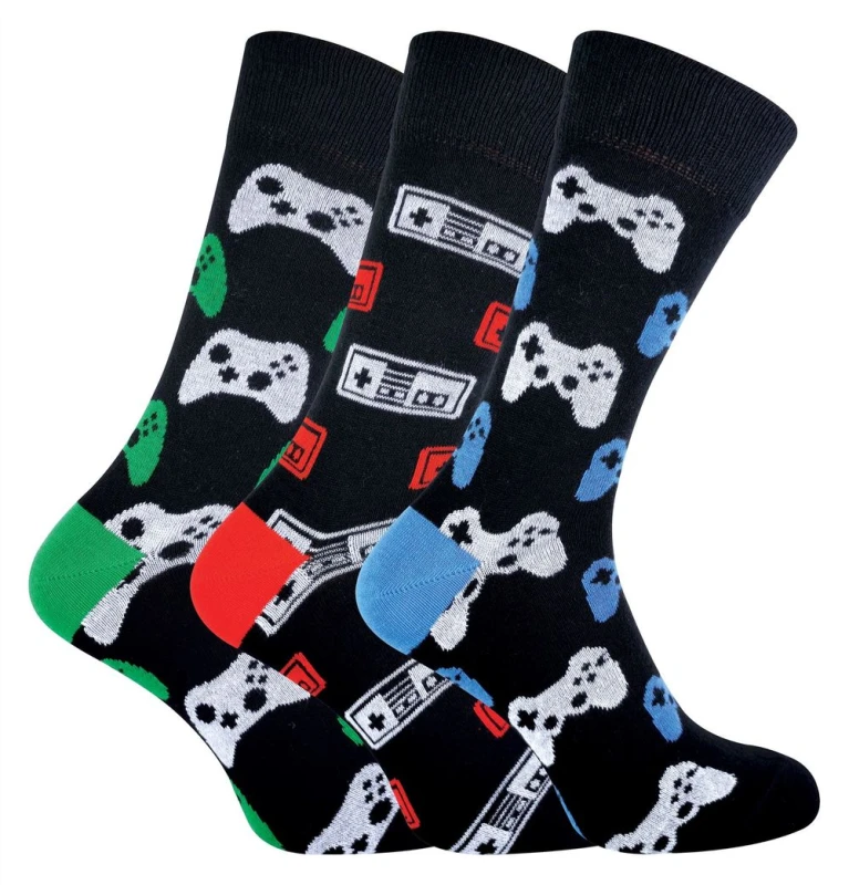 Image of Sock Snob Sock Snob Men 3 Pack Retro Gaming Funky Novelty Video Game Socks Size: 6-11 Multi 6-11 Male 5060597079112