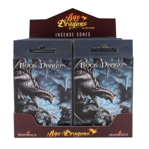 Image of Pack of 12 Rock Dragon Incense Cones by Anne Stokes