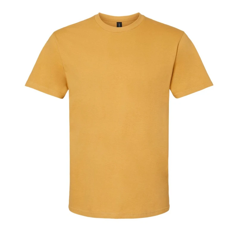 Image of Gildan Mens Softstyle Midweight T-Shirt in Mustard Size: Small Mustard Male S