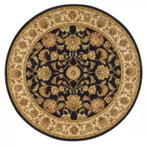 Image of Oriental Weavers Kendra Round Rug Navy Gold 3330 B 120X120cm