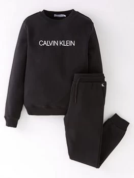 Image of Calvin Klein Jeans Boys Essential Sweatpants Set - Black, Size Age: 8 Years