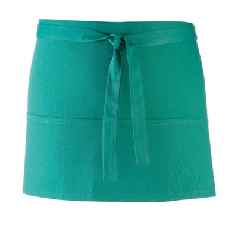 Image of Premier Premier Colours 3 Pocket Short Apron in Emerald Emerald One Size Unisex 5063470681136