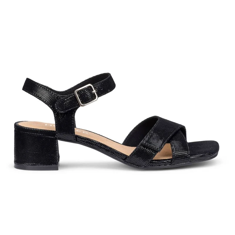 Image of Hotter Womens 'Riviera' Block Heel Sandals in Black Size: 4 Black Female 4